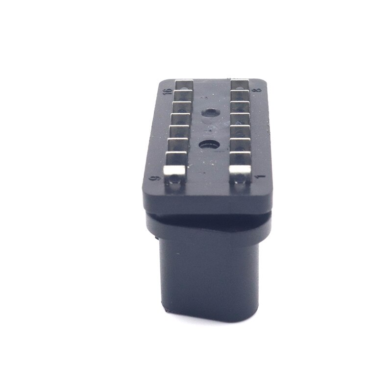 OBD II OBD2 90 Degrees 16 Pin Female Connector Adapter Wire Sockets Connector Plug Car Diagnostic Tool Cable: straight Pin