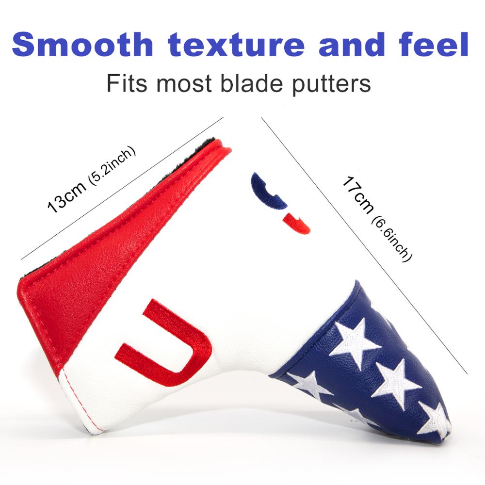 Golf Putter Cover,Golf Club Head Covers for Putter PU Leather Blade Putter Headcover with Magnetic USA Series
