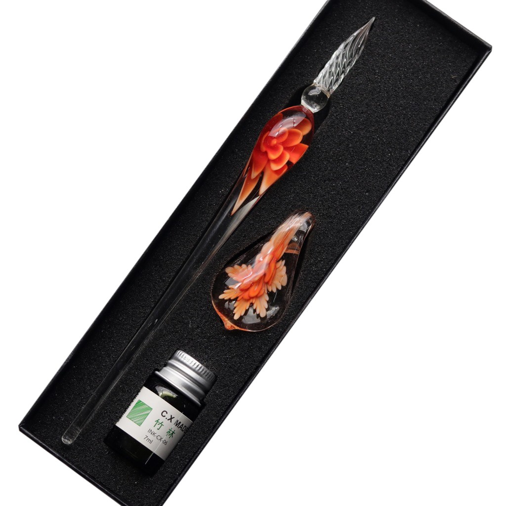 4-Pack Elegant Glass Dip Pens For Calligraphy & Drawing - Vintage Style Crystal Pens With Smooth Writing Tips