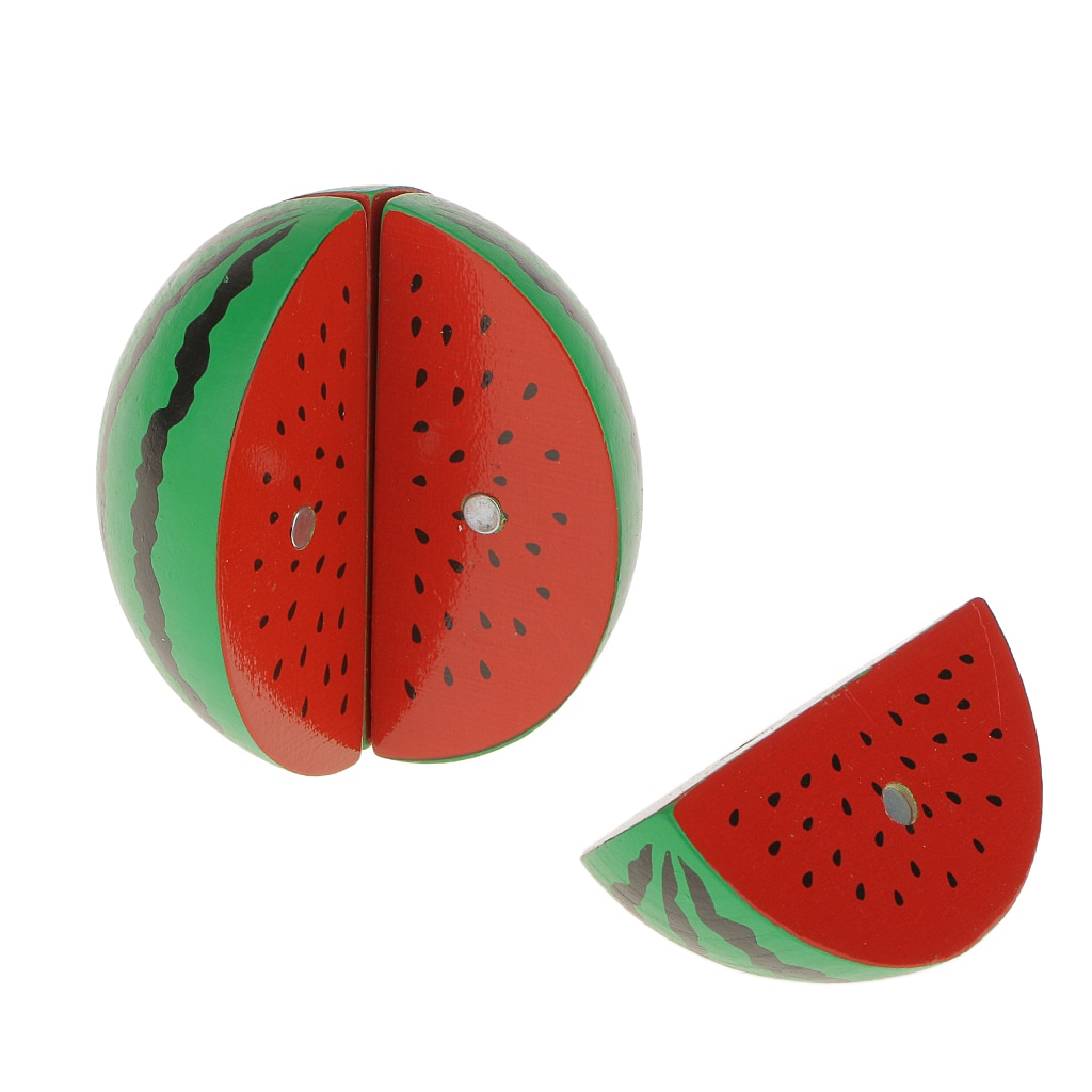 Imán de madera conectado para niños, Frutas/verduras, cocina, cortar, juego de simulación, Juguetes