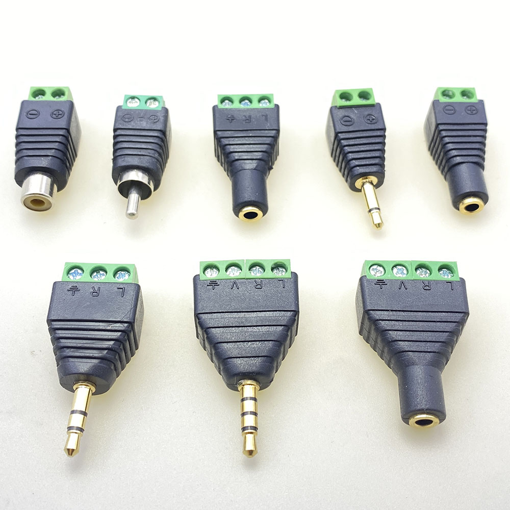 3.5mm 2/3/4 pole stekker/vrouwelijke schroef terminal socket mono/stereo connector 3.5mm 1/8 Inch hoofdtelefoon audio-ingang adapter
