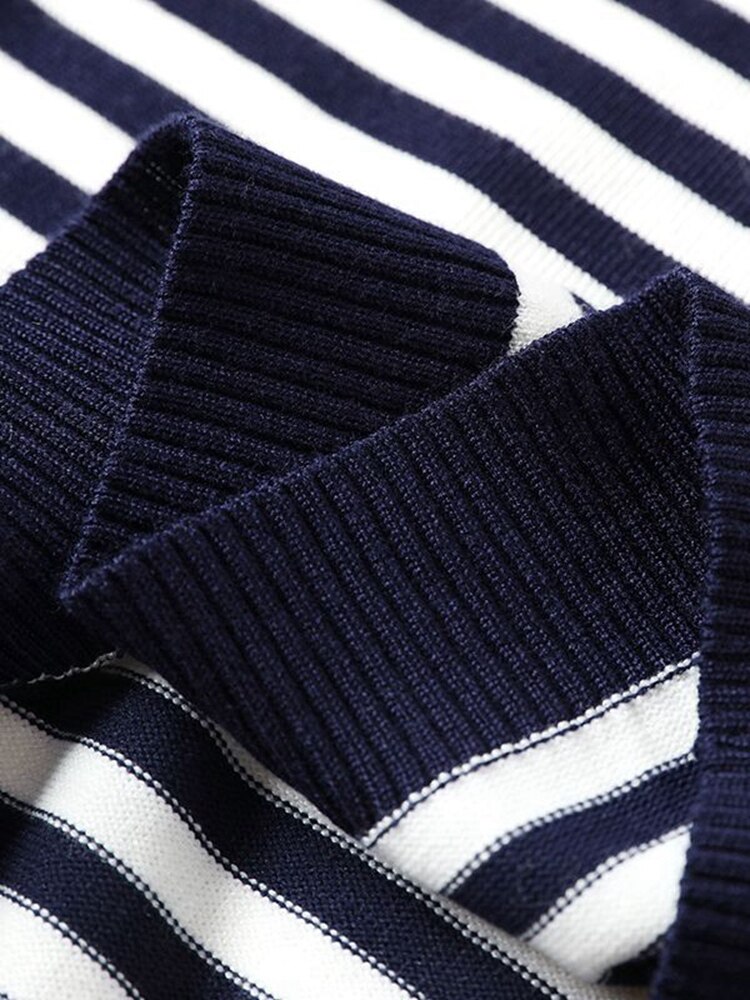 Syksy talvi raidalliset neulotut villapaidat neuleet pitkähihainen korealainen löysä pusero pehmeä lämmin neulepusero femme 2022