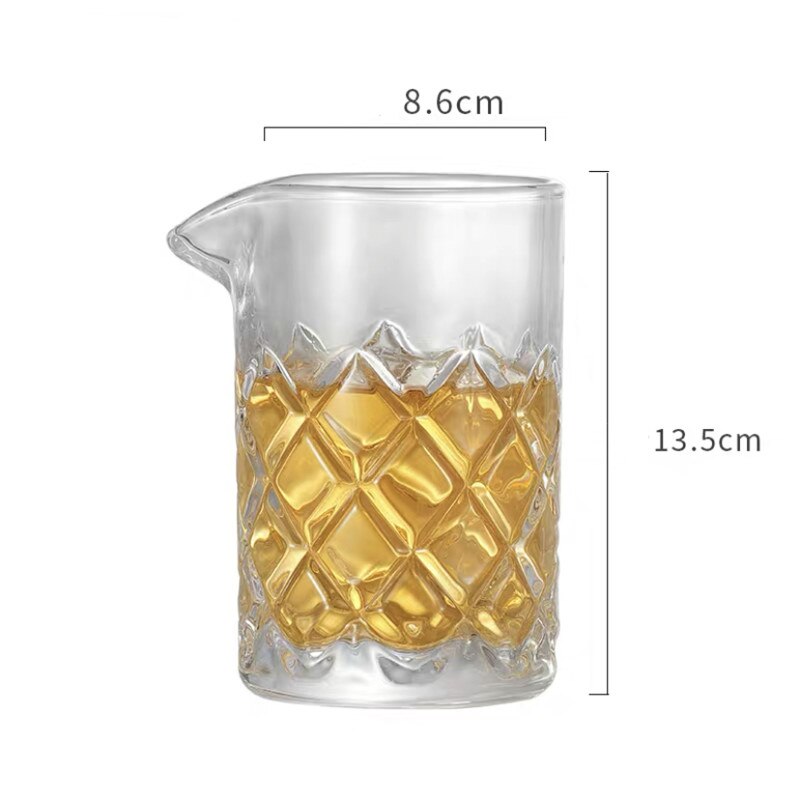 Japanese Style Crystal Glass Cocktail Mixing Cup Transparent Wine Tumbler Bar Spirit Bartender Mug Home Drinkware: E
