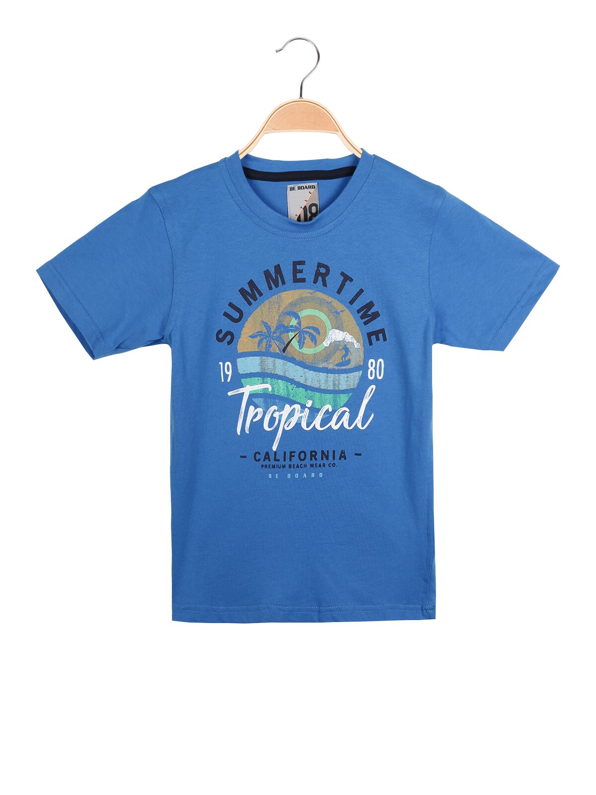 WERDEN BORD baumwolle T-Shirt mit drucken: BLU / 7