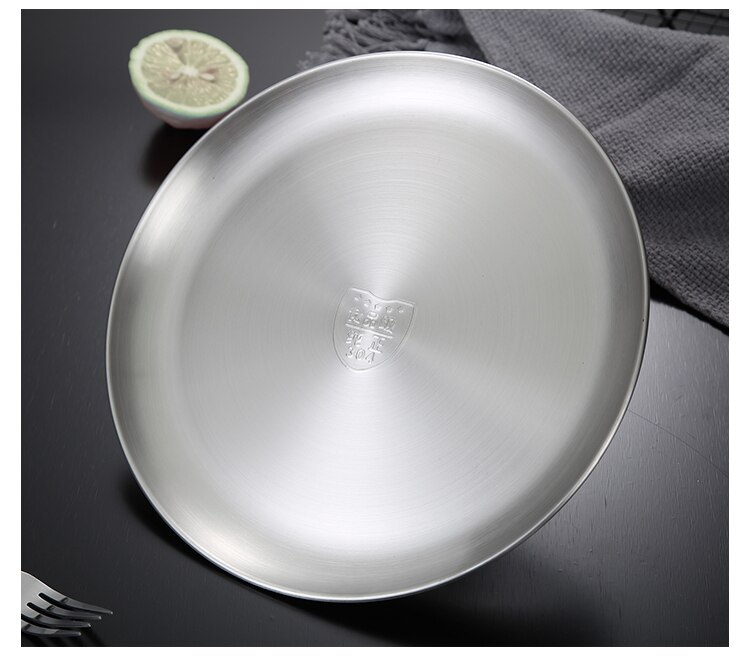 304 Stainless Steel round Plate Western Restaurant Bone Tray Dish Shallow dishes dinner plates set dish sets