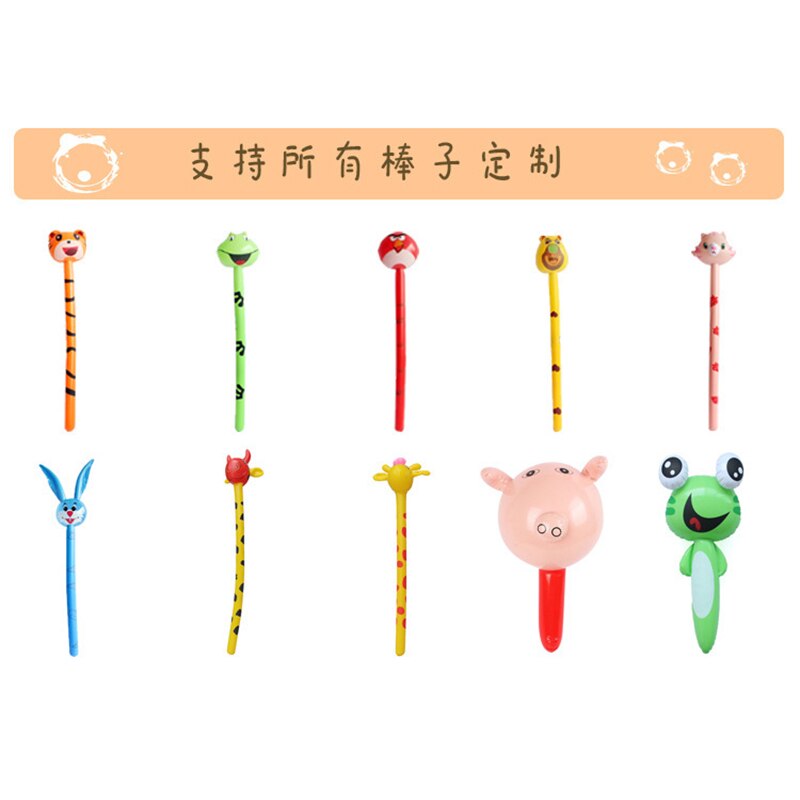 1 stück zufällige farbe Cartoon Hammer waffe Baby PVC Aufblasbare Spielzeug Tier Holz Club Cartoon Lange Spielzeug Kinder Spielen