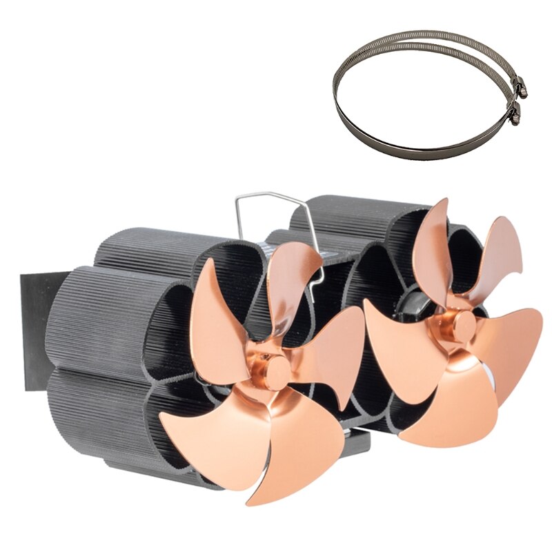 Double-ended Fireplace Fan Chimney Duct Fan 10-blade Small Ideal for Home Eco Friendly and Efficient Wood Stove Fan