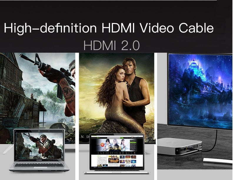 Hdmi kabel met hdmi 2.0, 1.4a ( ultra  hd 4k 3d full hd ,1080p hdr, highspeed met ethernet) - top serie