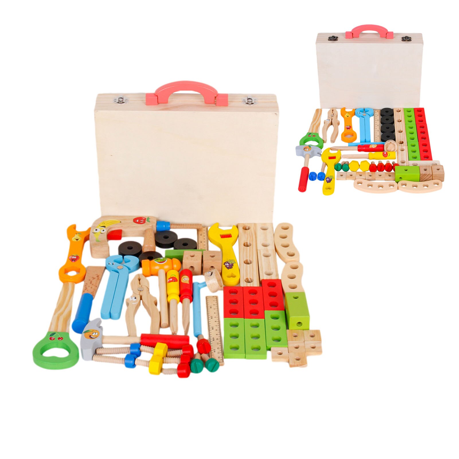 Kids Baby Hout Reparatie Set Tool Multifunctionele Speelgoed Draagbare Reparatie Tool Box Cartoon Jongen Educatief Speelgoed Voor Jongen Puzzel Speelgoed