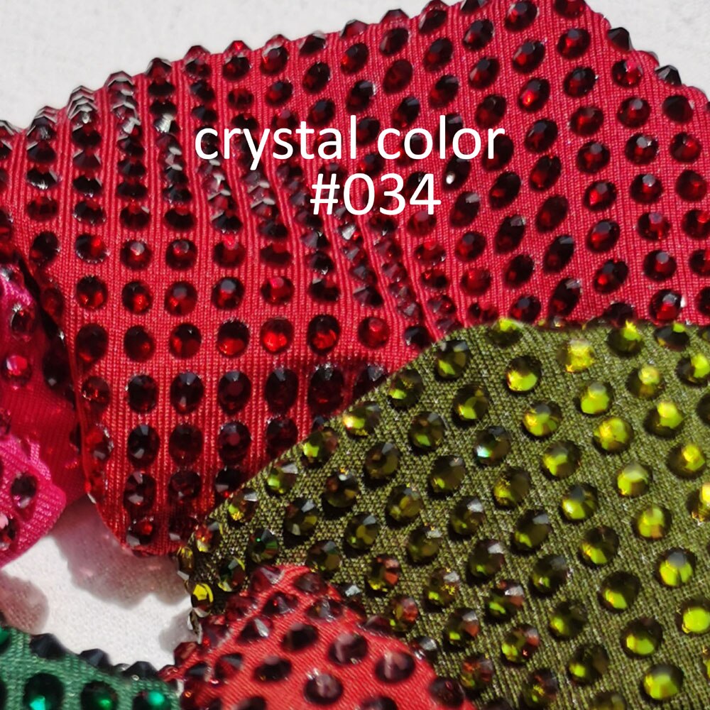 Tissu élastique en Polyester et Spandex | Strass cristal vert de , tissu extensible, paillettes brillantes: 10cm X 10cm / Wine Red 034
