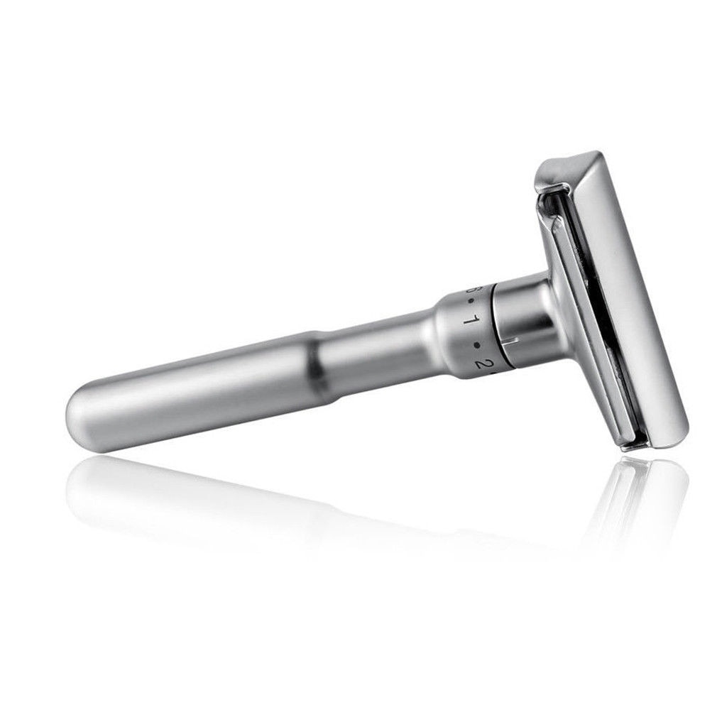 Butterfly Safety Razor & 10 Double Edge Blades Classic Shaving Vintage