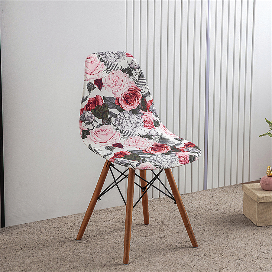 1Pc Bedrukte Eettafel En Stoelhoes Huishoudelijke Elastische Stoelhoes Eames Stoelhoes Speciaal Gevormde Stoelhoes: Licht Geel
