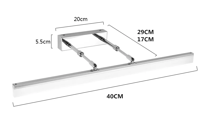 Zauberstab Lampe 12W 16W 22W 85-265V LED Spiegel Licht Wasserdichte LED Schlauch Moderne Acryl spiegel Licht Zauberstab Licht Schlecht Beleuchtung
