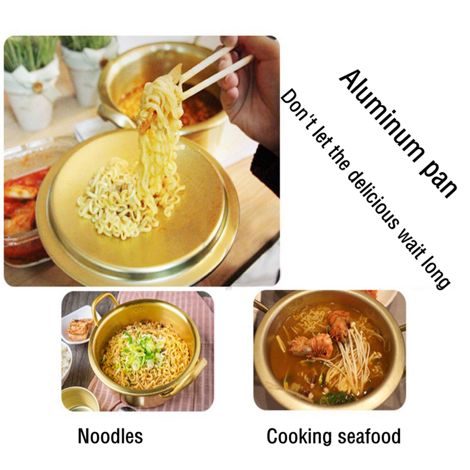 Koreaanse Noodle Ramen Ramyun Pot Met Deksel, Maat (18, 20,22Cm) Voor Shin Ramyun