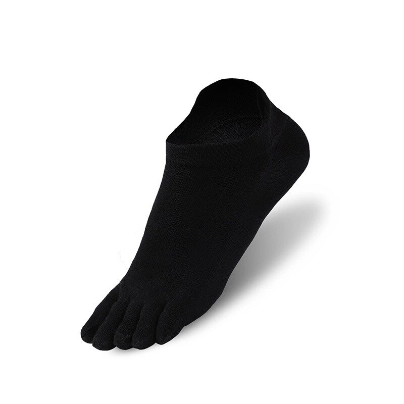Vijf-Vinger Sokken Heren Dunne Korte Buis Effen Kleur Sport Vijf Tenen Sokken Split Teen Sokken Katoen sokken: Black / M