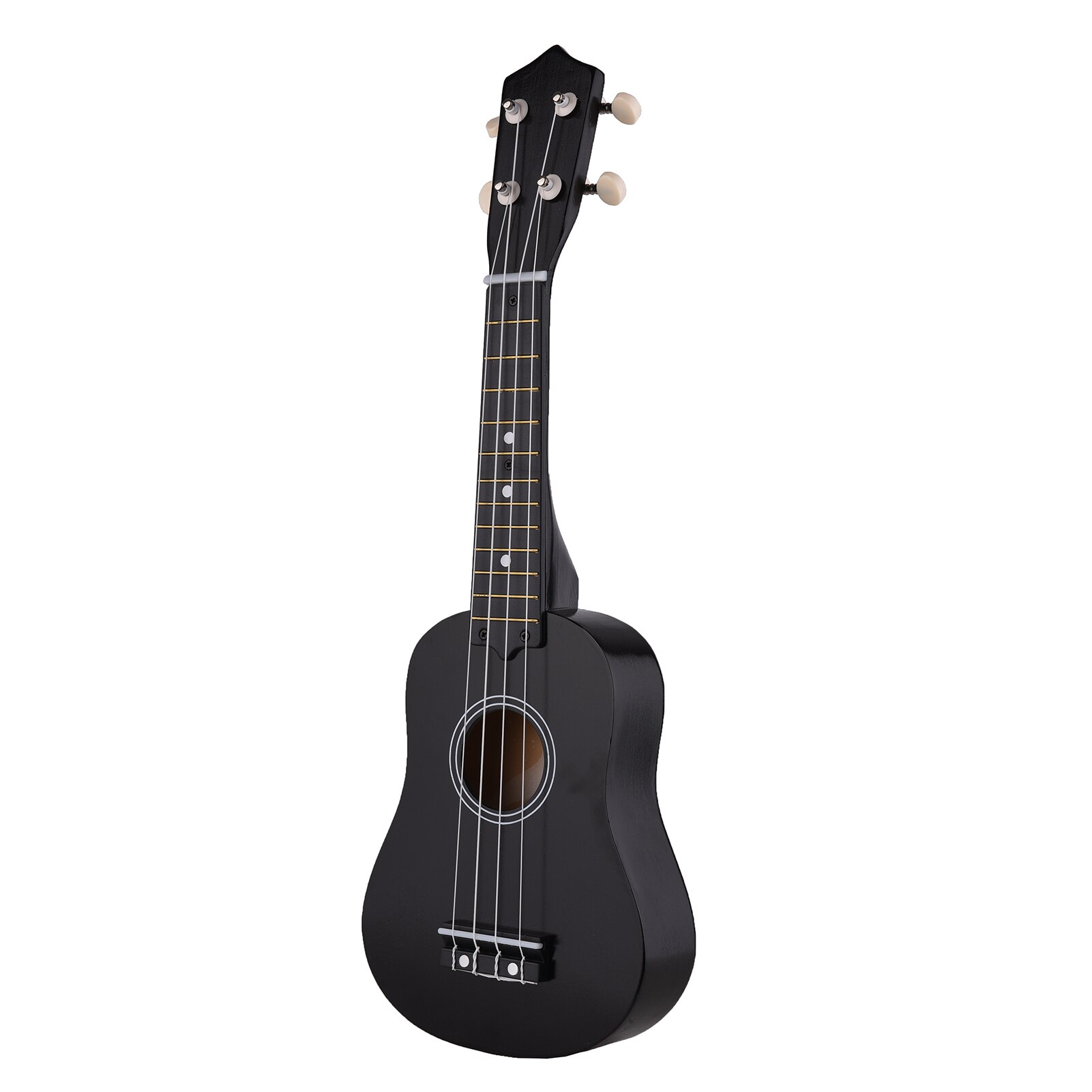 Muslady 21 pulgadas ukelele de 4 cuerdas, guitarra pequeña ukelele bajo instrumento Musical de madera de Beige instrumentos de cuerda: 	Black