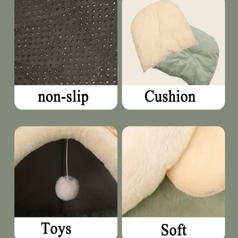 Tente pour chat d&#39;intérieur ou d&#39;extérieur, très doux, petit tapis pour chien, sac lavable, niche pour animaux de compagnie