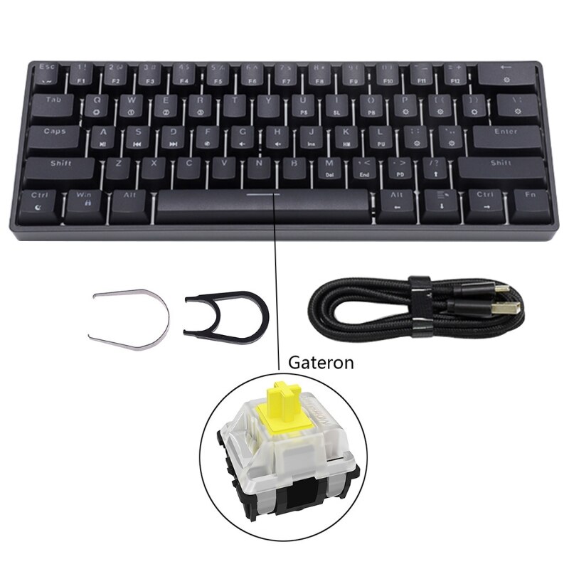 Pre-order GK61 SK61 61 Key Mechanical Keyboard USB Wired LED Backlit Axis Gaming Mechanical Keyboard For Desktop