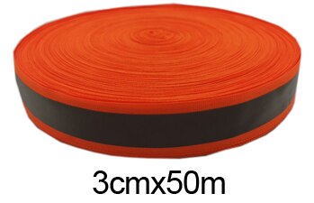 Reflektierende Gurtband Band Weben Rohrleitungen Wasserhähne Stoff Band Warnung mit helle reflektierende Film: 3cmx50m  rot
