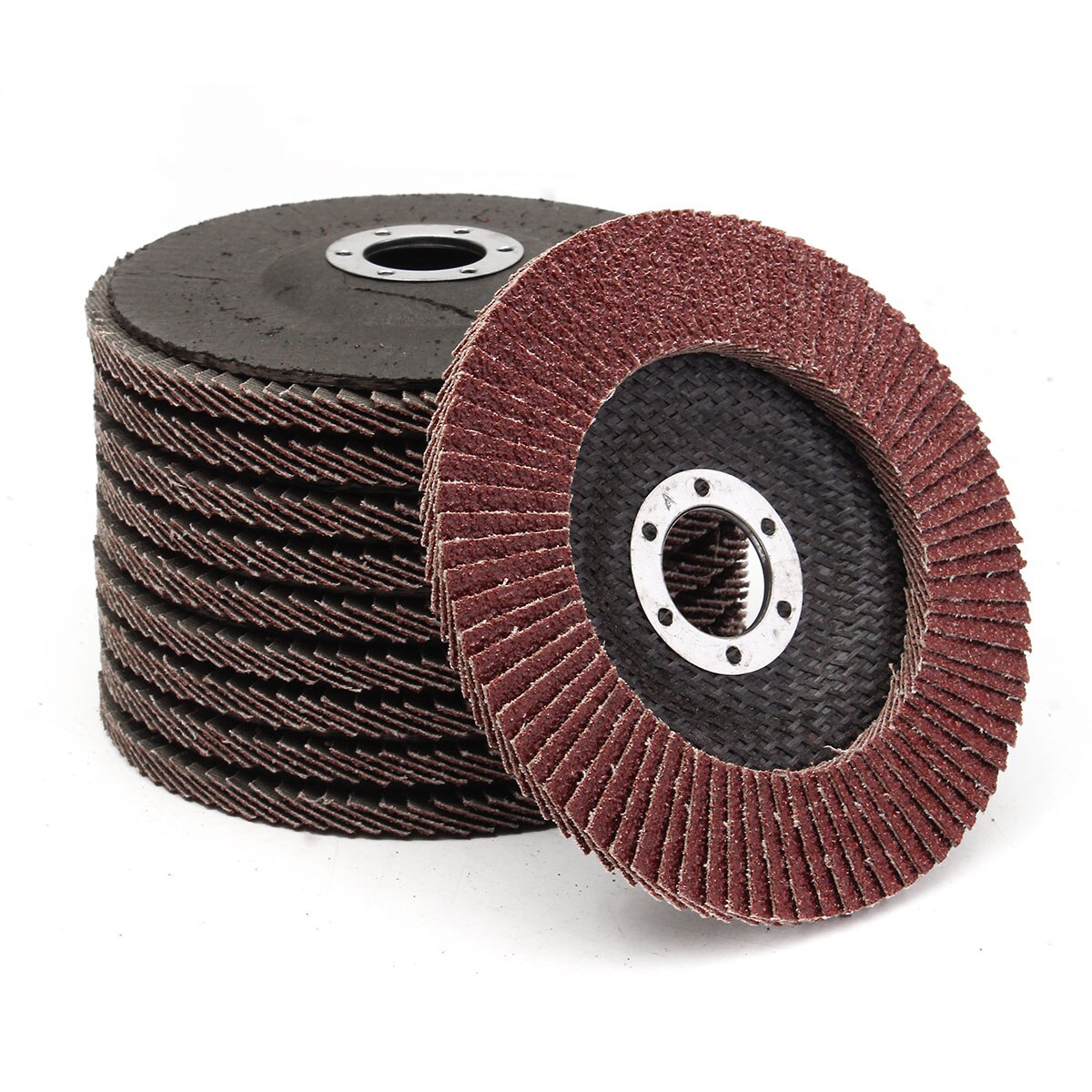 10 Teile/satz Streugut Aluminium Oxid Klappe Rabatt 5 "125mm 40/60/80/120 Schleifen schleifen Räder Für Allgemeine Metall Kohlenstoff stahl