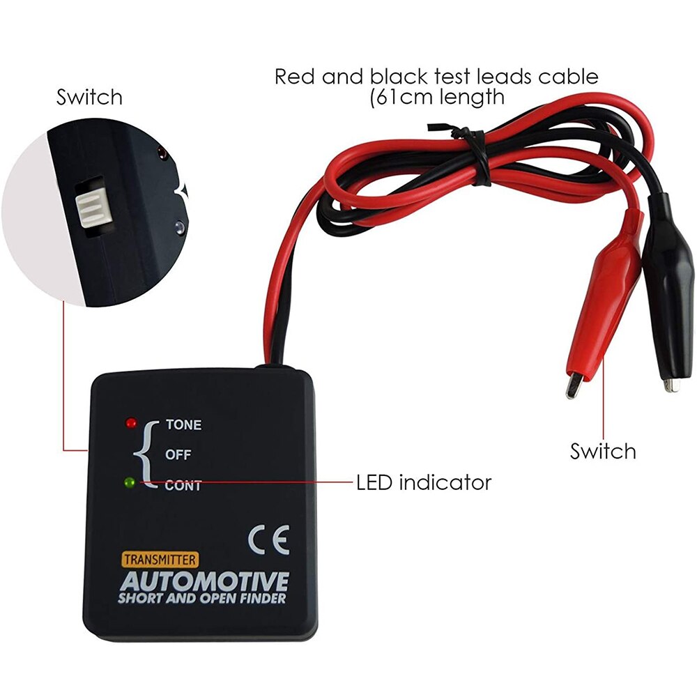 6-42V Dc Cable Tracker Korte & Open Circuit Finder Tester Auto Voertuig Reparatie Checker Apparaat