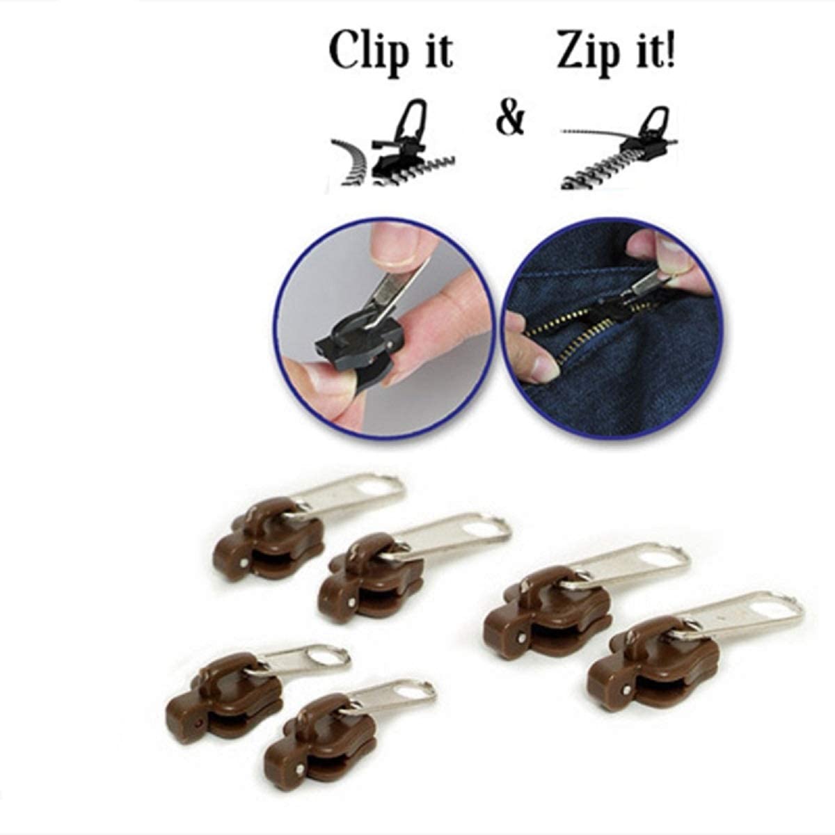 Kit de reparación de cremalleras con cierre automático, herramientas de repuesto de cremallera instantánea Universal, deslizadores de cremallera de rescate de dientes para ropa, bolsa y zapatos