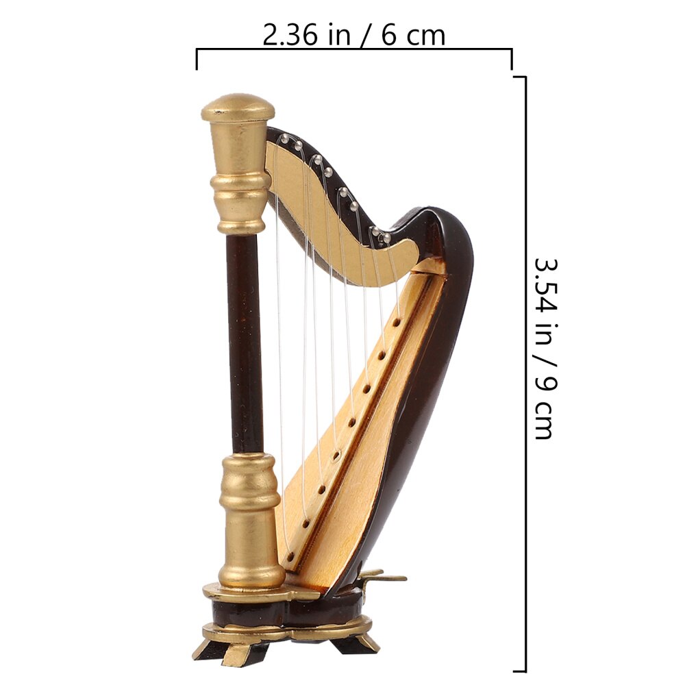1 stk udsøgt miniature harpe harpe model instrument hjemmeindretning mini musikalske harpe