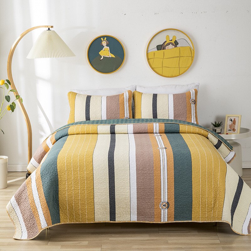 Mode Beddengoed Gewatteerde Sprei Op Het Bed Geometrische Zomer Dekbed Dekbed Deken Ab Zijden Dekbed Cubrecam Bed Cover Colcha: Color 2 / 90x210cm