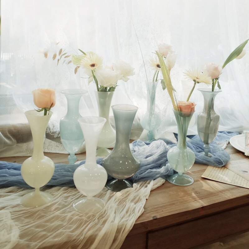 Glass Flower Vase Plant Holder Container INS Flower Vases for Home Wedding Decor Bottle Potted Terrarium