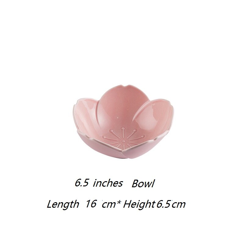 Japanese Gradient Petal Ceramic Tableware Western Dish Cup Coffee Cup Tray Sauce Plate Petal Dishes Salad Dessert Baking Bowl: 6
