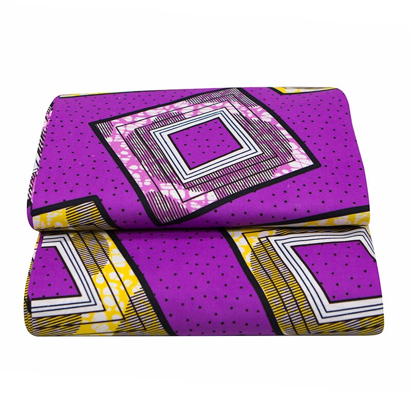 Tecidos geométricos de poliéster roxo para vestido africano, novo design em tecido com cera africana, estampa geométrica de ankara, panha, cera real, tecido roxo para vestido africano 2020