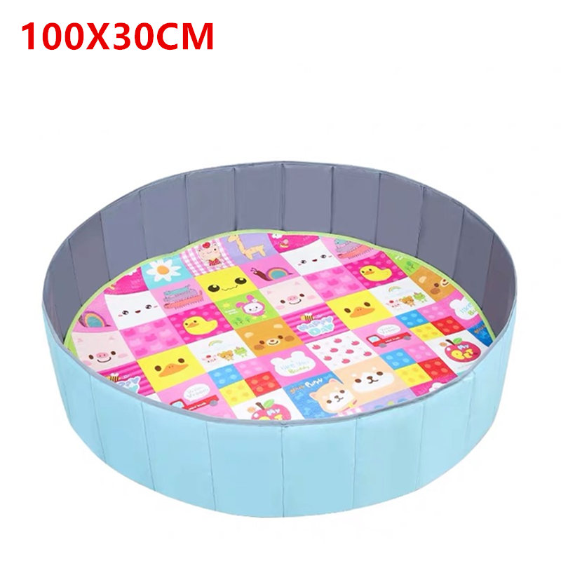 JayCreer 100X30CM / 120X30CM Ball Pits Kids Ball Pit Ball Tent Toddler Ball Pit NOT INCLUDE CUSHION: Blue Grey 100CM