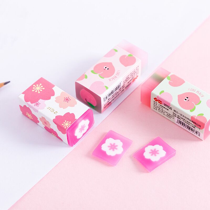 MINKYS 6 unids/lote lindo sándwich Sakura zanahoria melocotón goma limpiador para lápiz de de cumpleaños de niños Kawaii papelería de la escuela