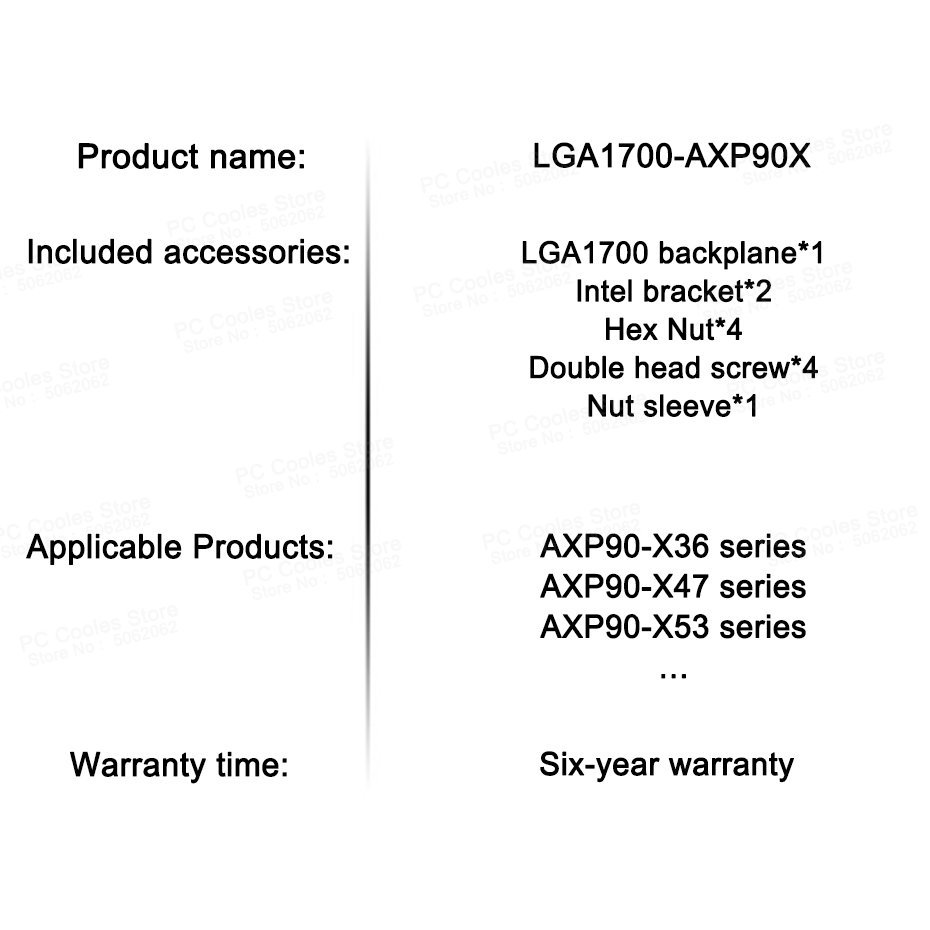 Thermalright AXP90 CPU Cooler Buckle Bracket PC Case mounting bracket kit INTEL12th generation LGA1700 bracket