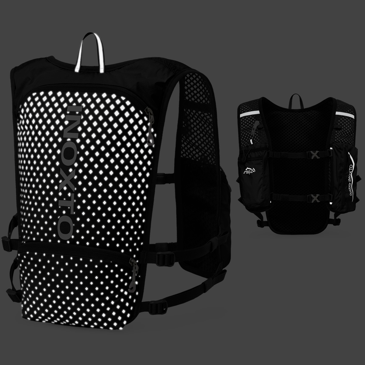 Reflektierende Weste für Damen und Herren, verstellbarer Brustgurt, Lauf-Trinkweste, leichter reflektierender Trinkrucksack