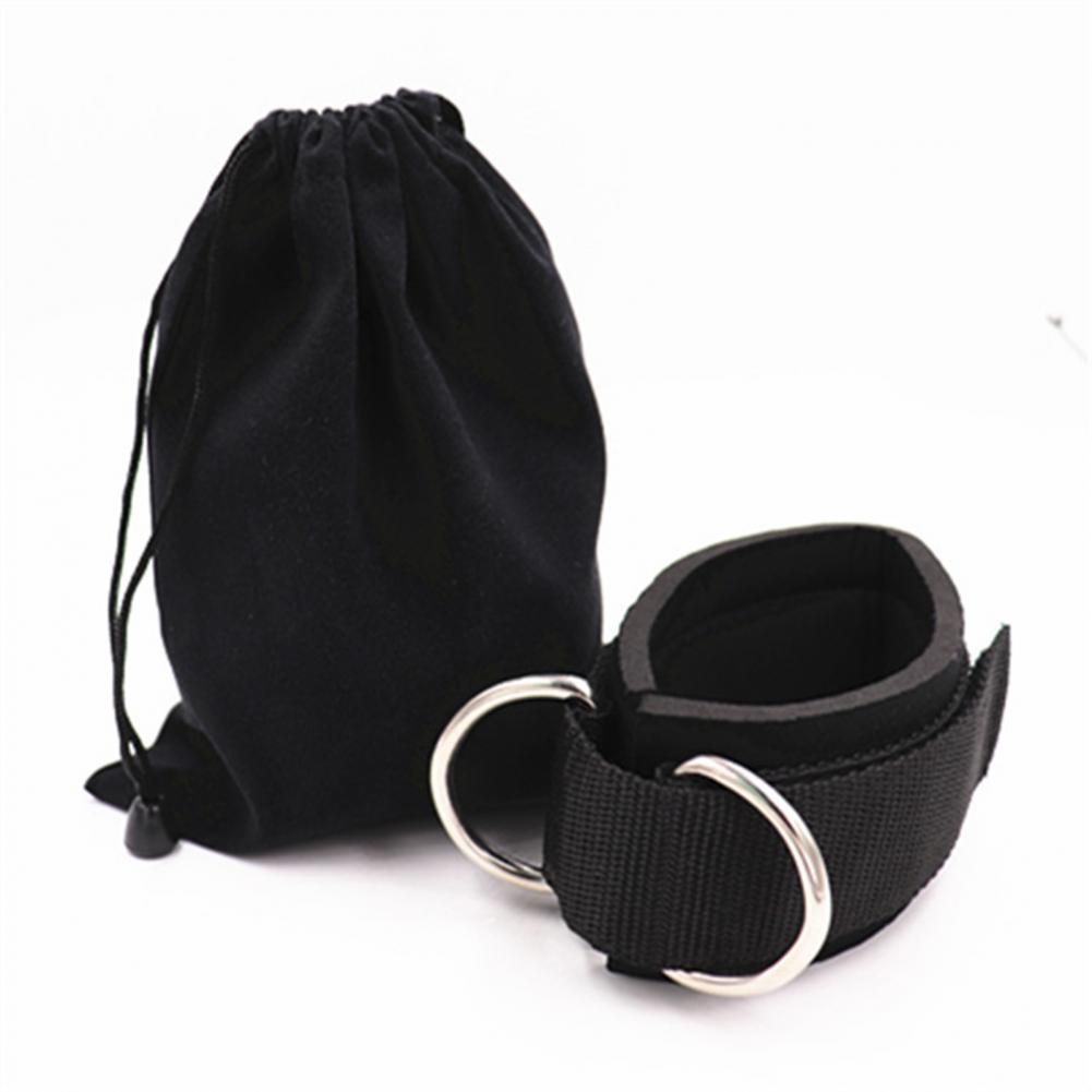 Correas de tobillo acolchadas ajustables para hombre y mujer, puños con 2 anillos en D para gimnasio y Fitness, 1 par