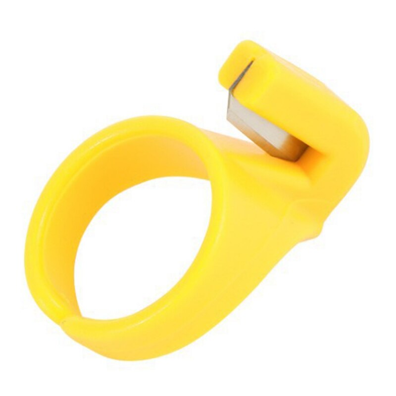 Novedad, 3 uds., hoja de plástico para dedo, artesanía de aguja, DIY, hilo para dedo, anillo del cortador, accesorios de costura artesanal para el hogar