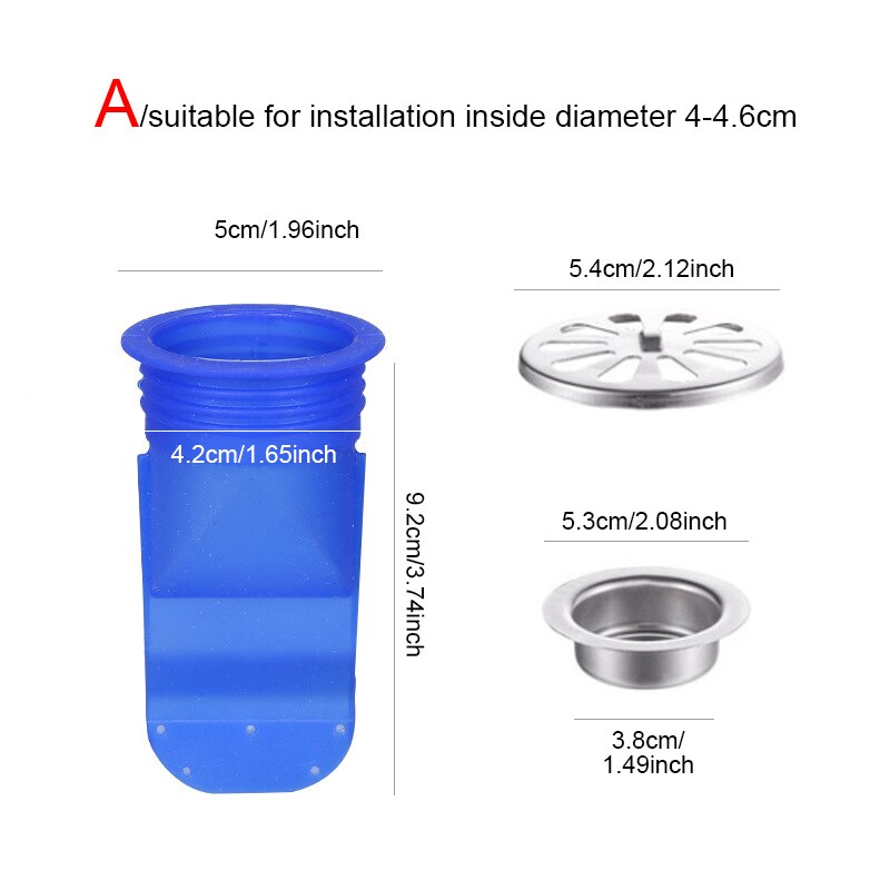 Filtre de reflux Anti-odeur en Silicone pour salle de bains de désodorisation, filtre de refoulement, Anti-odeur, Anti-insecte: A