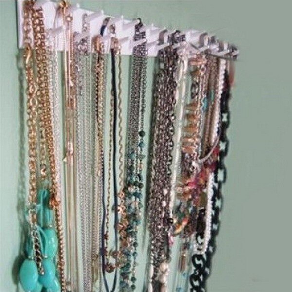 Självhäftande smycken örhänge halsband hållare arrangör förpackning display smycken rack klibbiga krokar väggfäste