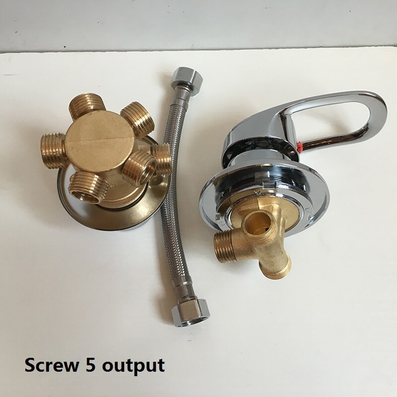 MTTUZK badrandcombinaties 2/3/4/5 Manieren water outlet messing douche tap schroef of intubatie split douchecabine douche mengkranen