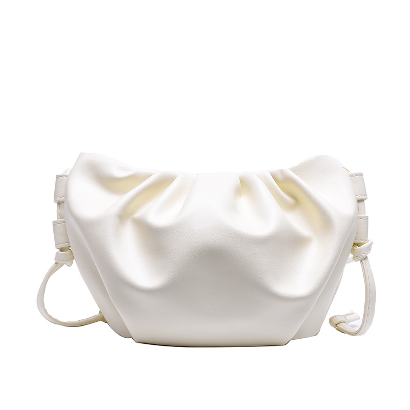 Hylhexyr petit sac Mini sac à main femmes sacs à bandoulière plissé nuage fourre-tout: Beige