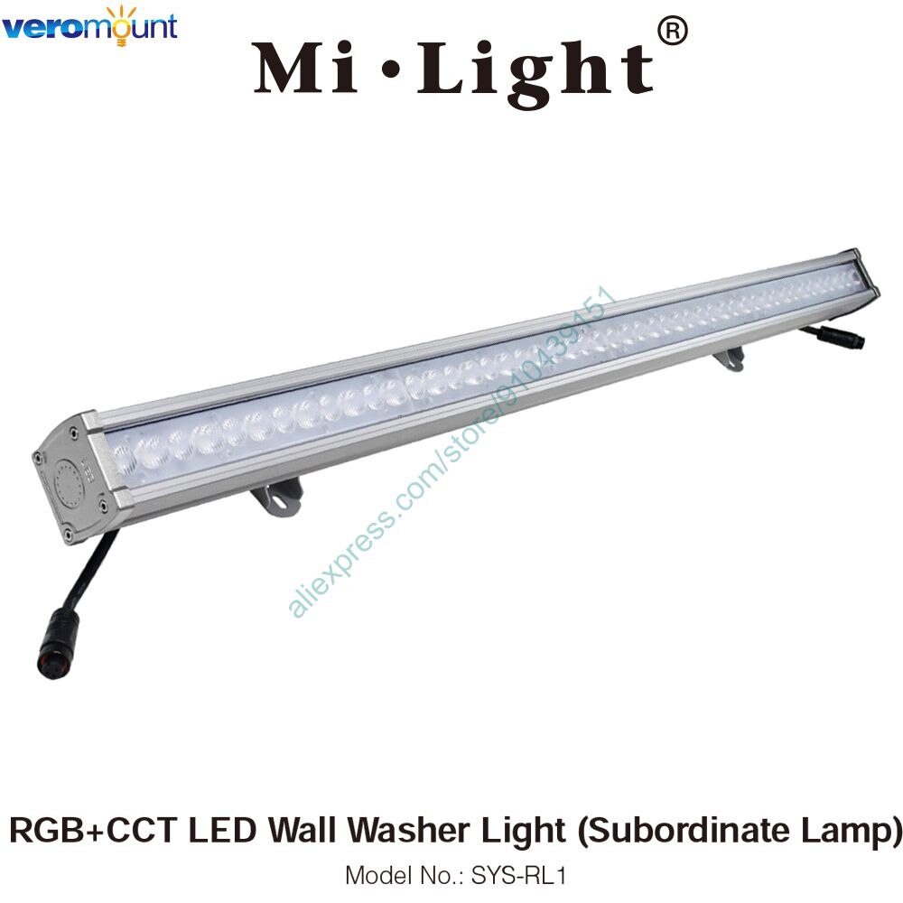 Milight sys -rl1 24w rgbcct ledet vægvaskerlys (underordnet lampe ) dc24v ip66 vandtæt udendørs dekorationslampe fjernbetjening