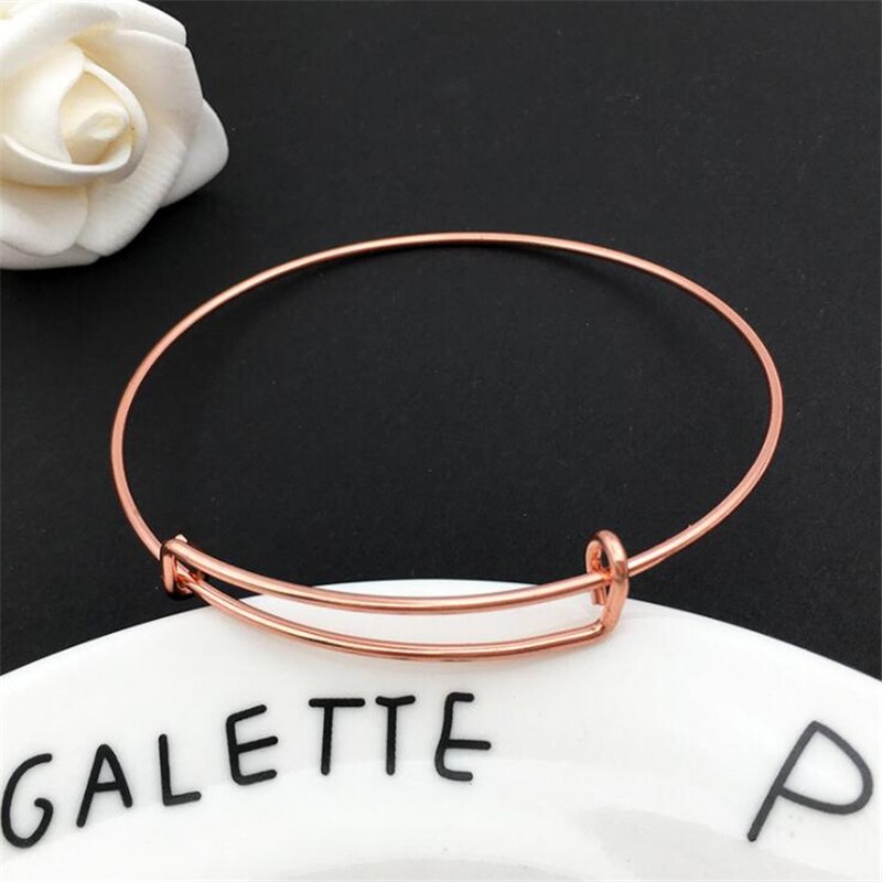 10Pcs 70Mm Verstelbare Draad Blank Bangle Armband Uitbreidbaar Bangle Armband Voor Handgemaakte Sieraden Diy Armband Maken Accessoires: Rose Gold