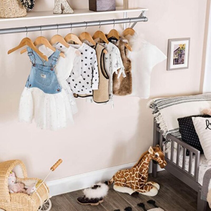 10 Pack Wooden Baby Kids Children Garments Hangers Organizer Durable Parenting Coats Rack Room Decoration Space Saving Display