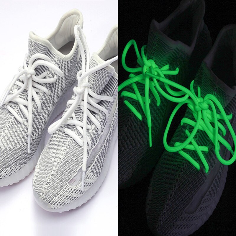1 paire lacets lumineux rond sport toile chaussure dentelle femme homme lueur dans le noir nuit couleur brillant lacets Fluorescent lacet
