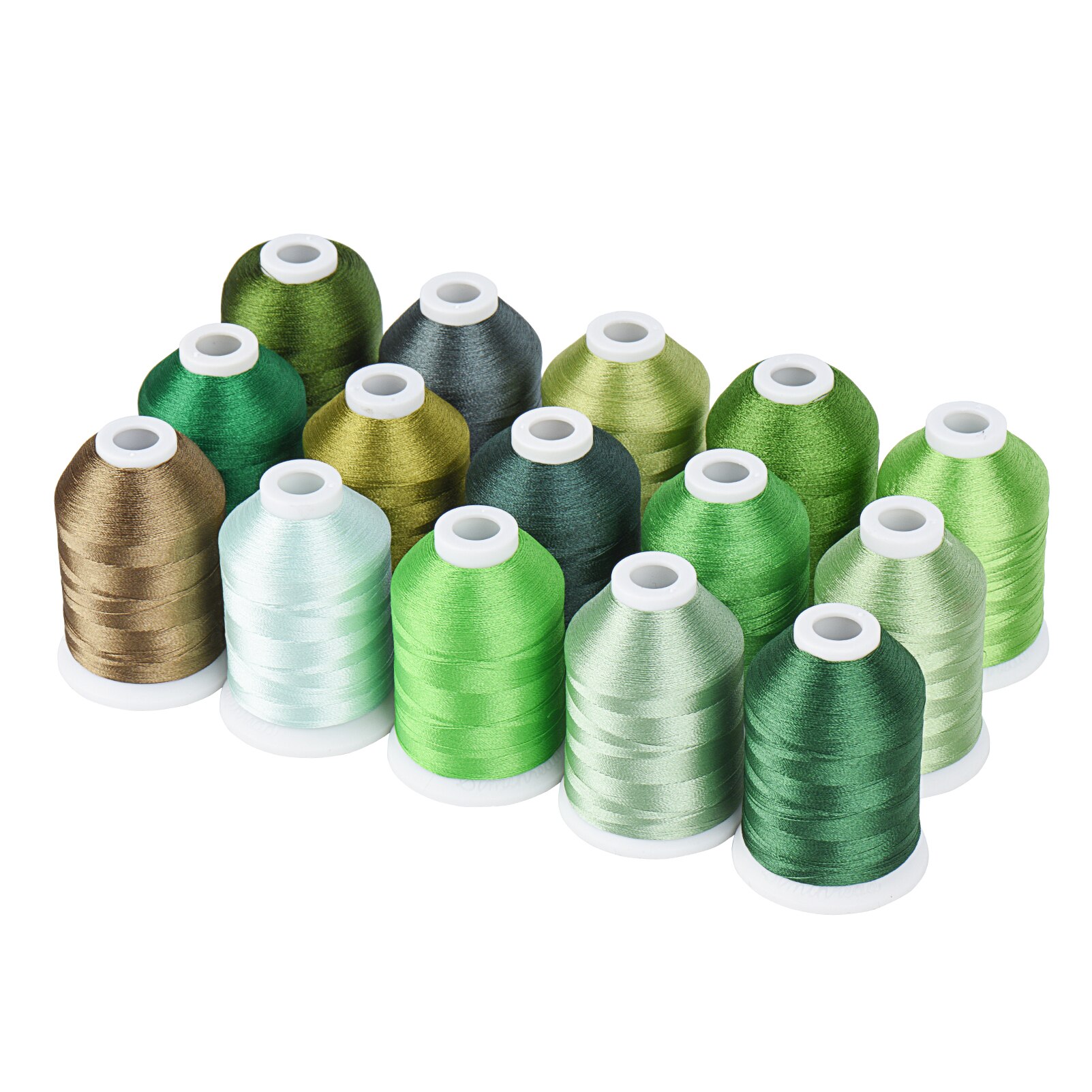 Simthread Embroidery Machine Threads 15 Options 15 Colors Set Polyester 40WT 120D Thread For Embroidery Machine Sewing Machine: green