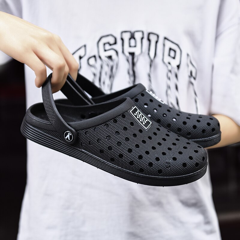 Slip on casualowe sandały mężczyźni szybkoschnący oddychająca dziura plaża buty do wody basen rybacki nadmorskie buty do wody kapcie Plus rozmiar