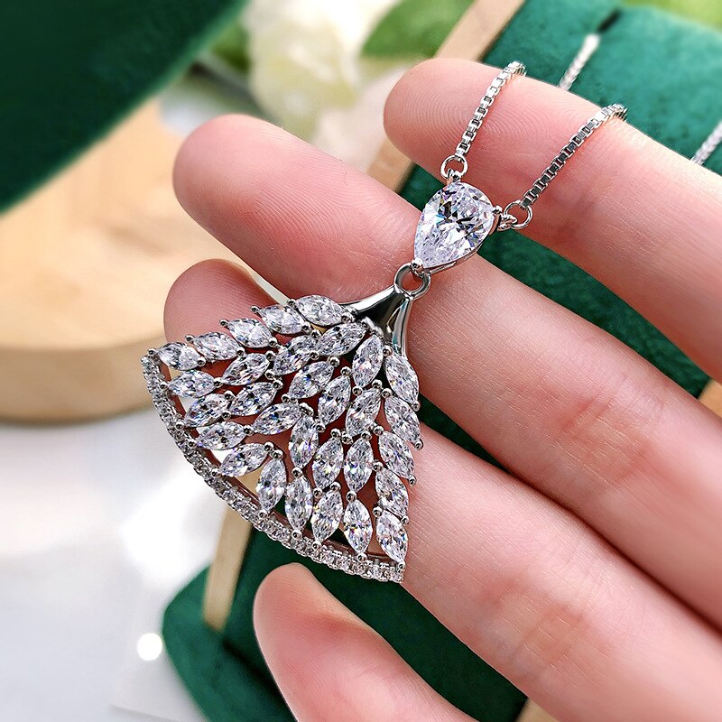 Oevas 100% 925 sterling silber voll-hochkohlenstoff-diamant-sektor-rock-anhänger-halskette für damen funkelnder hochzeitsschmuck