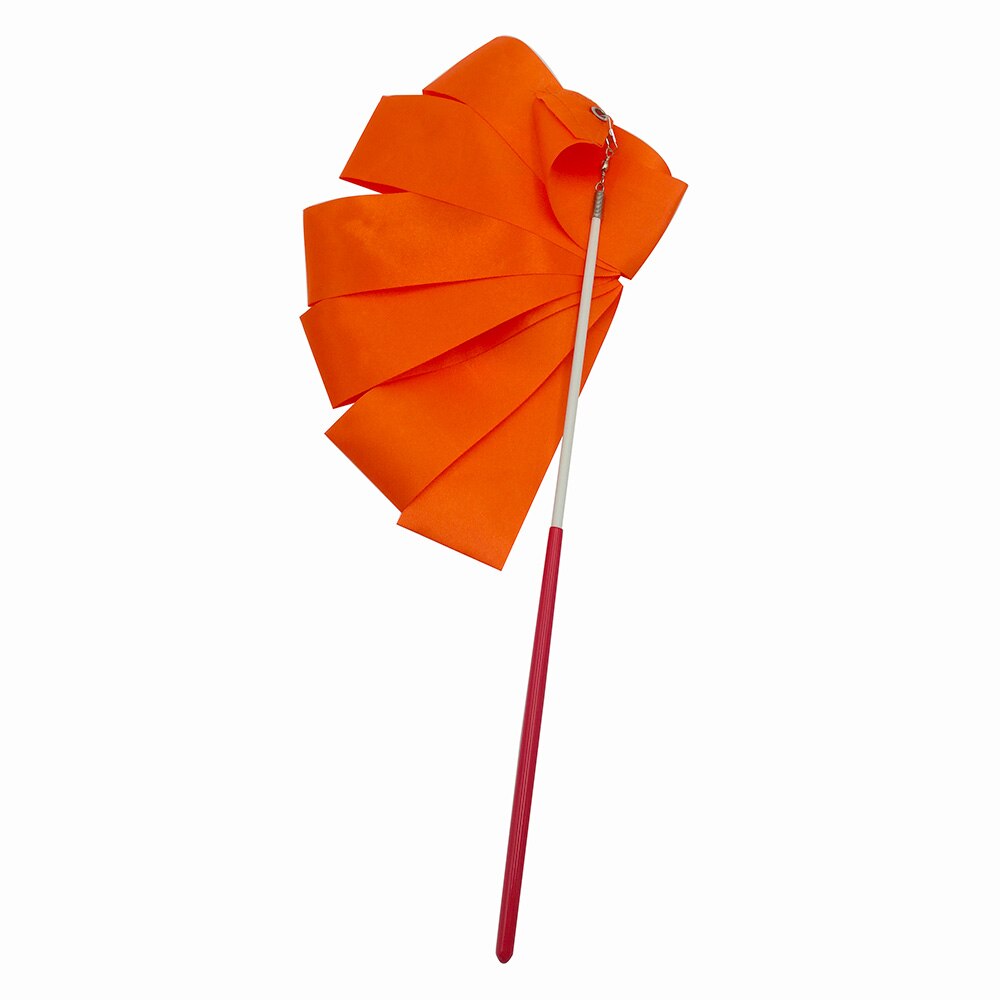 Gymnastics Dance Ribbon - 2M/4M Length - 5cm Width - Rhythmic Art Gymnastics Ballet Streamer: orange / 4 meters