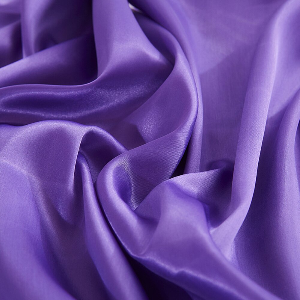 Funda de almohada de satén de poliéster suave, cubierta protectora de tela de color sólido, luz Invisible, decoración del hogar: Morado